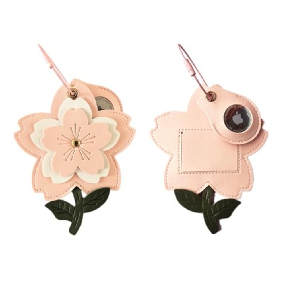 Cute‎ Leather Luggage Tag Holder with Airtag Case Set